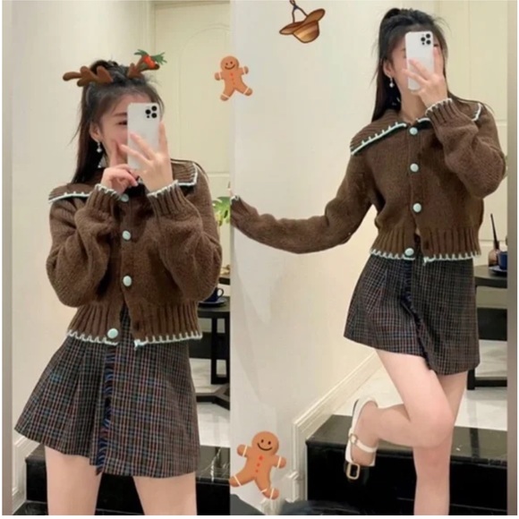 Zara | Knit Cardigan Contrast Stitching - Picture 8 of 13